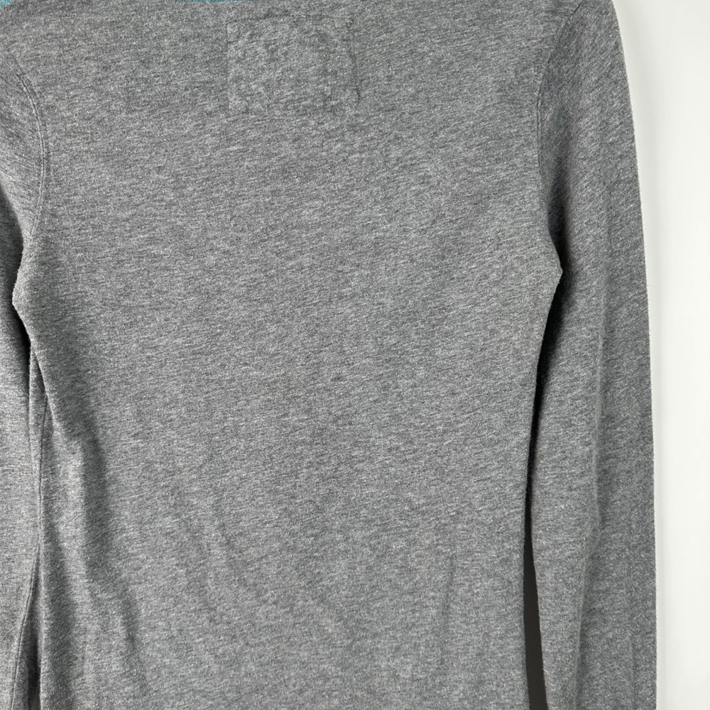 Aeropostale Womens Long Sleeve T Shirt Gray 1987 Graphic Top Medium - Picture 5 of 5